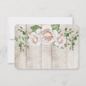 Hellrosa Bauernhof Barnwood Wedding RSVP Karte (Rückseite)