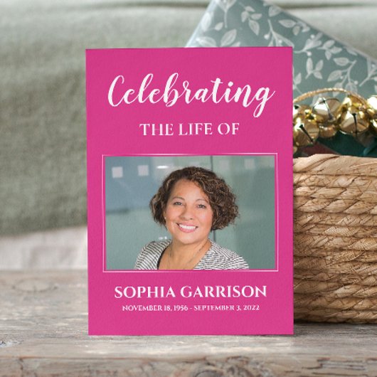 Hellrosa Beerenkarte mit Foto Begleitkarte