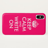 Hellrosa Behalte Ruhe und schreiben Case-Mate iPhone Hülle (Rückseite (Horizontal))