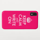 Hellrosa Behalte Ruhe und schreiben Case-Mate iPhone Hülle (Rückseite (Horizontal))