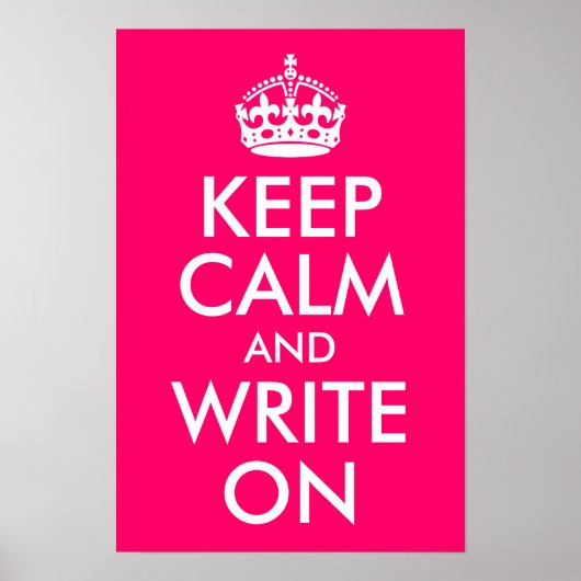 Hellrosa Behalte Ruhe und schreiben Poster (Vorne)