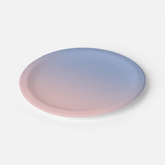 Hellrosa bis blaue Ombre Paper-Teller Pappteller (Schrägansicht)