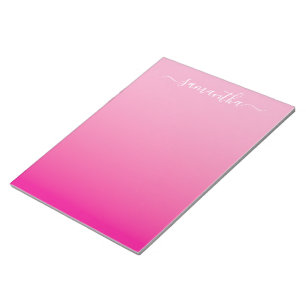 Hellrosa bis Hot Pink Farbverlauf Girly Signatur Notizblock
