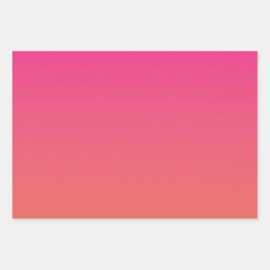 Hellrosa bis orange glänzende Solid Geschenkpapier Set (Vorderseite 2)