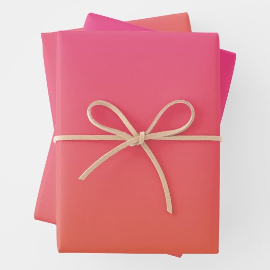 Hellrosa bis orange glänzende Solid Geschenkpapier Set (Beispiel)
