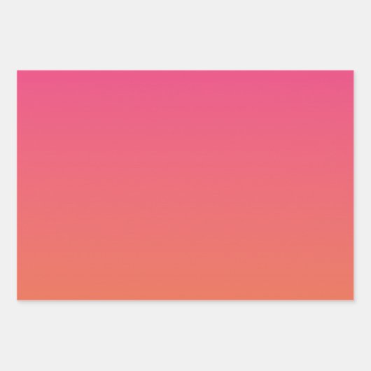 Hellrosa bis orange glänzende Solid Geschenkpapier Set (Vorderseite)