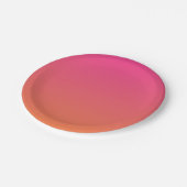 Hellrosa bis orange glänzende Solid Pappteller (Schrägansicht)