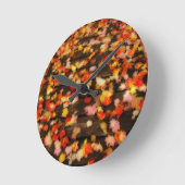 Hellrosa Blätter Runde Wanduhr (Winkel)
