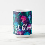 Hellrosa Blaue Aqua Qualle "Just Float" Kaffeetasse (Mittel)