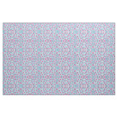 Hellrosa blaue Blumen Blätter Acrylfarbe Stoff (Yard (91,4 cm))