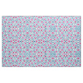 Hellrosa blaue Blumen Blätter Acrylfarbe Stoff (Fat Quarter (45,7 x 55,9 cm))