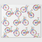 Hellrosa Blaugrün Vintages Retro-Fahrrad Geschenkpapier (Flach)