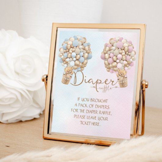 Hellrosa Blue Boy Girl Diaper Raffle Poster