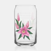 Hellrosa blühende Lilie Dosenglas (Rückseite)