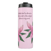 Hellrosa blühende Lilie Thermosbecher (Vorderseite)