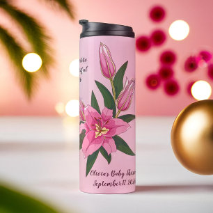 Hellrosa blühende Lilie Thermosbecher