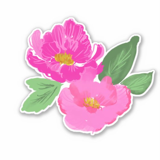 Hellrosa Blume Aufkleber (Vorderseite)