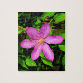 Hellrosa Blume Blühen und grüner Hintergrund Puzzle (Vertikal)