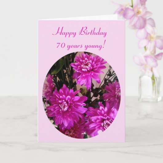 Hellrosa Blume Blumenalter Geburtstag Karte (Orchidee)