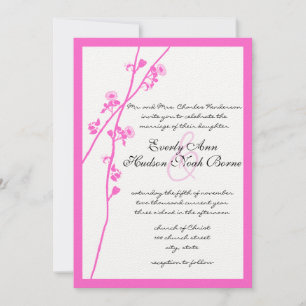 Hellrosa Blume Branch Hochzeit Einladung