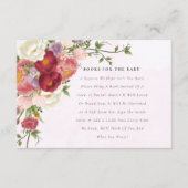 Hellrosa Blume Bücher für Babydusche Begleitkarte (Vorderseite)