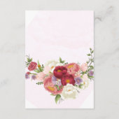 Hellrosa Blume Bücher für Babydusche Begleitkarte (Rückseite)