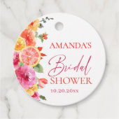 Hellrosa Blume Citrus Slice Brautparty Geschenkanhänger (Vorderseite)