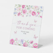 Hellrosa Blume Danke für die Teilnahme Sockelschild (Vorderseite)