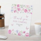 Hellrosa Blume Danke für die Teilnahme Sockelschild (In SItu)