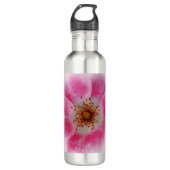 hellrosa Blume Edelstahlflasche (Vorderseite)