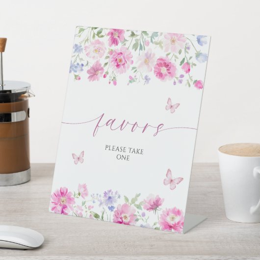 Hellrosa Blume Favoriten Sockelschild (In SItu)