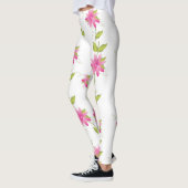 Hellrosa Blume Gemustert Leggings (Links)