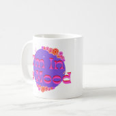 Hellrosa Blume Grafik Design Ich bin in einer Stim Kaffeetasse (Vorderseite Links)