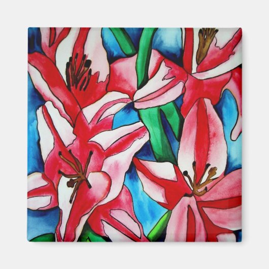 Hellrosa Blume-Magnete Magnet (Vorne)