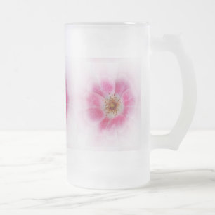 hellrosa Blume Mattglas Bierglas