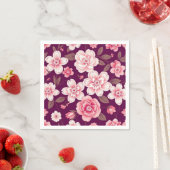 Hellrosa Blume Muster auf lila Serviette (Beispiel)