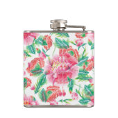 Hellrosa Blume Muster Girlandesign Flachmann (Rückseite)