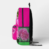 Hellrosa Blume Rucksack. Bedruckter Rucksack (Rechts)