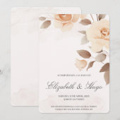 Hellrosa Blume Spanisch Hochzeit Einladung (Vorne/Hinten)