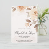 Hellrosa Blume Spanisch Hochzeit Einladung (Stehend Vorderseite)
