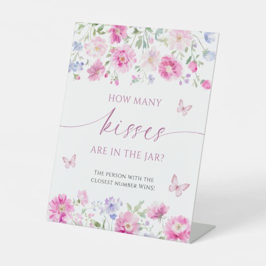 Hellrosa Blume wie viele Küsse sind im Jar Sockelschild (Vorderseite)