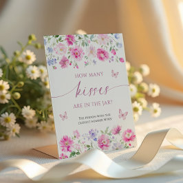 Hellrosa Blume wie viele Küsse sind im Jar Sockelschild