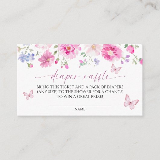 Hellrosa Blume Windeln Begleitkarte (Vorderseite)