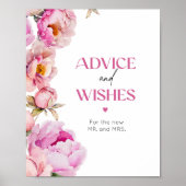 Hellrosa Blumenberatung und Wünsche für Neugeboren Poster (Vorne)