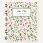 Hellrosa Blumencoquette Cottailcore Spirale Notizblock (Vorderseite)