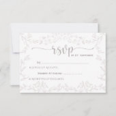 Hellrosa Blumendesign Elegante Hochzeit RSVP Karte (Vorderseite)
