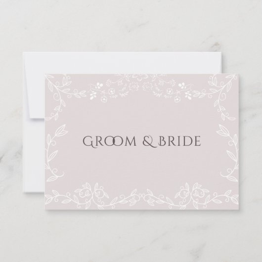 Hellrosa Blumendesign Elegante Hochzeit RSVP Karte (Rückseite)