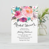 Hellrosa Blumendusche Einladung (Stehend Vorderseite)