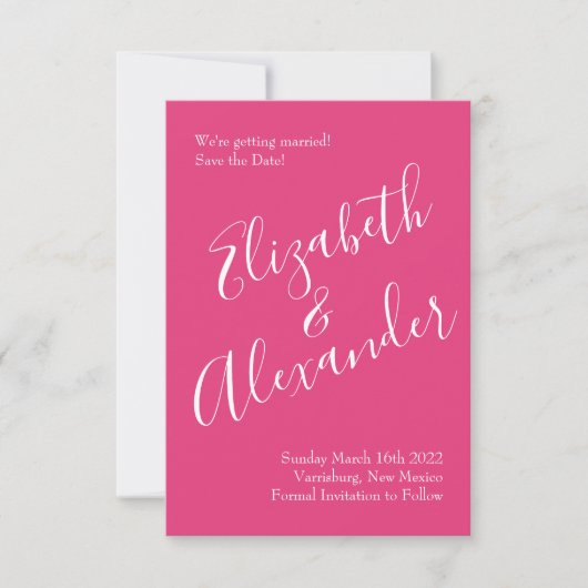 Hellrosa Blumenhochzeit speichern Sie das Datum Einladung (Vorderseite)