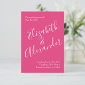 Hellrosa Blumenhochzeit speichern Sie das Datum Einladung (Stehend Vorderseite)